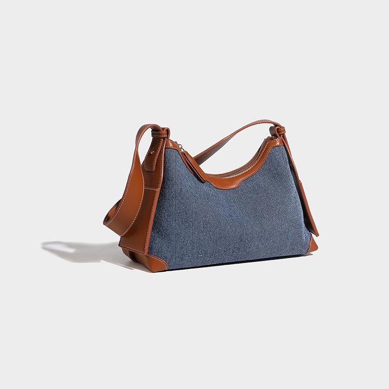 Women's Bag 2024 New Model, Unique Design, Fashionable Denim Bag, High-end Feel, Large Capacity, Single Shoulder Crossbody Pillow Bag