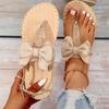 Fashion Summer Women Sandals Travel Beach Sandals Sweet Bow Decoration Designer Shoes Outdoor Leisure Flip Flops Retro Linen Sandalias