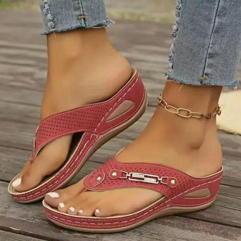 Women Slippers Retro Flip-Flops with Arch Support Slippers Comfortable Slip-On Shoes Women Summer Thong Sandals Slides Women