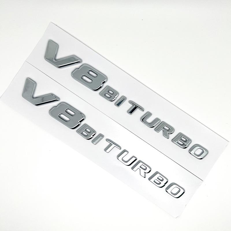 3D ABS Chrome C63 Logo V8 BITURBO Badge Car Rear Star Sticker Trunk AMG Emblem For Mercedes Benz C63 AMG W205 C205 Accessories