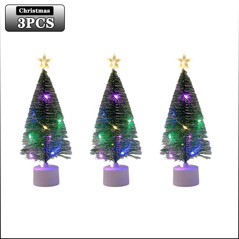 Mini LED1-20PCS Christmas Tree Desktop Tabletop Artificial Xmas Tree Holiday Party Home Office Decoration