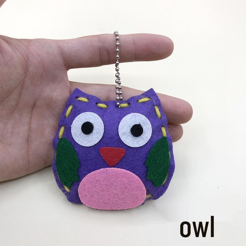 Kit de manualidades para llaveros de animales DIY para niños: Adornos Creativos de Costura No Tejidos