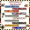 24 Pcs Race Car Party Decorations Favors Racing Bracelet Racing Wristbands Bracelet Checkered Slap Bracelets Dirt Bike Task Game Decorations Car