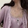 Mysterious Key Pendant Necklace Feature Adjustable Chain Length Gold/Silver Key Charm Collarbone Chain Gift
