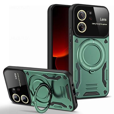 Staffa pieghevole rotante Custodia protettiva per obiettivo del telefono con visione ampia per Samsung Galaxy S20 S21 FE S23 Plus S24 S22 Ultra Custodia Xiaomi Redmi Note Poco Armor