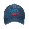GerUnisexy AFD Alternative Gewaschene Jeans-Kappe Lässige Baseballkappen Verstellbarer Hut Sommer Unisex Baseballkappen