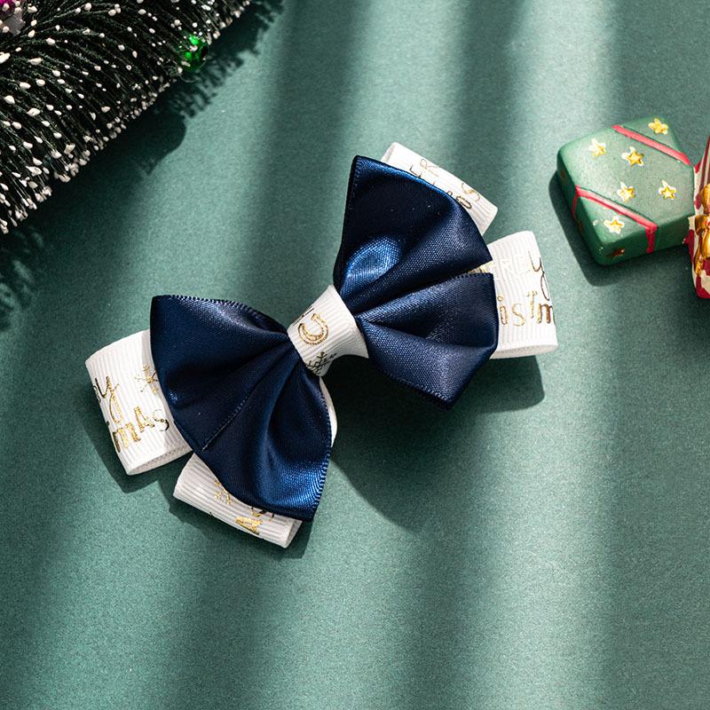 1PCS Christmas Children's Red Bow Hairpin Princess Versatile Back Head Hairpin Girl Top Clip New Year Girl Headwear