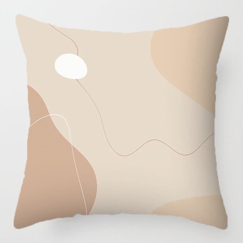 Simple Patterns Of Line Portraits Throw Pillow Cover With Short Plush Print For Living Room Sofa Decoration Cushion Cover