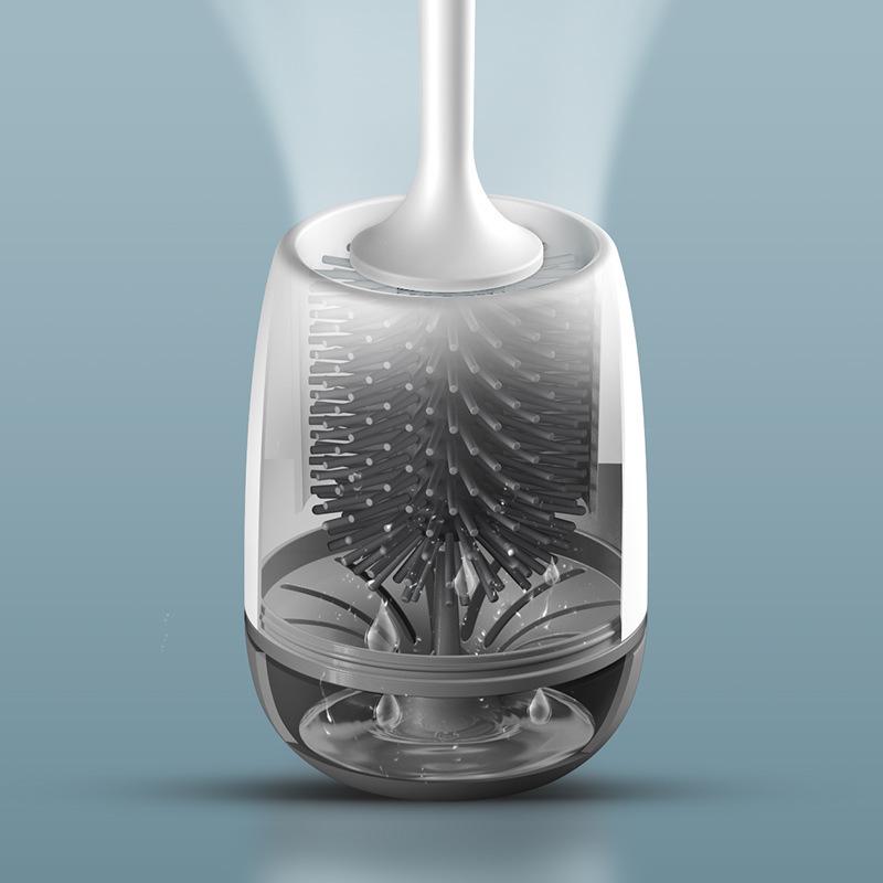 Wall-Mounted Soft Bristle Toilet Brush with Long Handle for Dead Corner Cleaning
