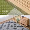 Hagiwara Washable Igusa-Style Carpet, Gray, Edo-style (2 Tatami Mats), Approx. 174x174cm, "Yagura" Rug, Modern Japanese-Style, Checkered Pattern