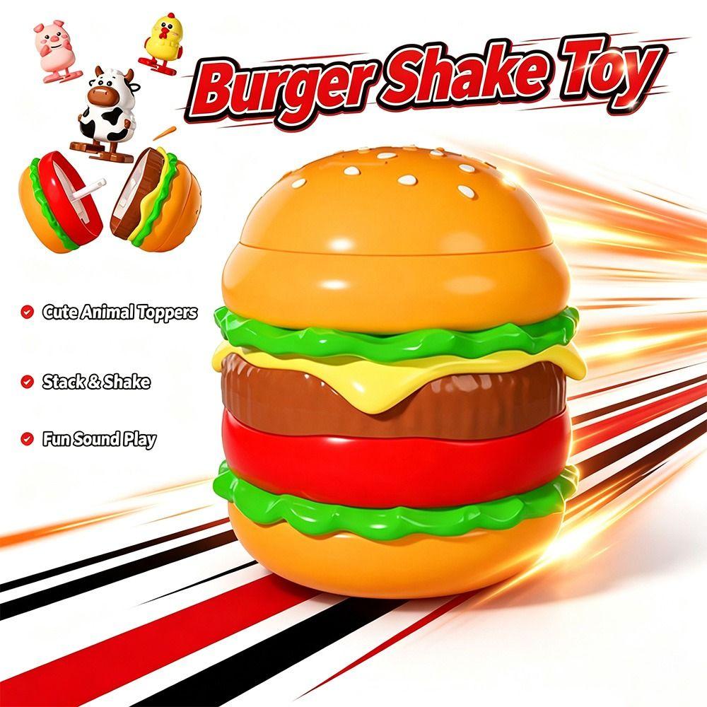 Interactive Burger Animal Toy Cute Animal Style Jumping Egg Toy Wind-Up Animal Toy  Prank Play