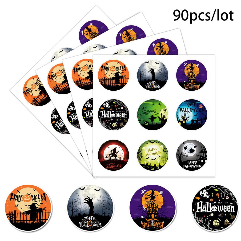 Ghost Halloween Theme Blood Handed Bat Pattern Envelope Label Set Stickers