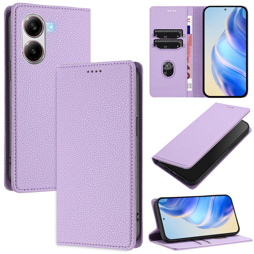 For Xiaomi Poco X7 Pro 5G Wallet Case RFID Blocking Litchi Texture Leather Mobile Cover
