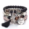 DIEZI Bracelets Perles Cristal Bohème pour Femmes Hommes Bracelet Féminin Pompon Charms Pierre Naturelle Bracelet Cadeau pulseira feminina
