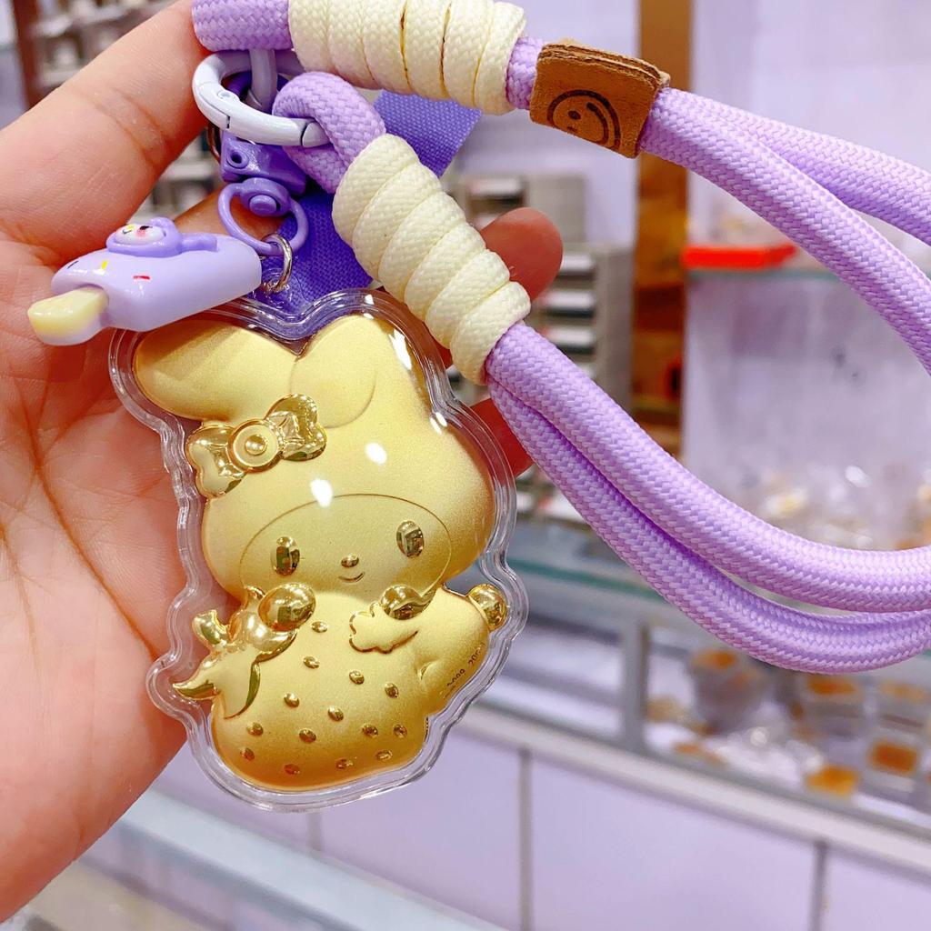 Doraemon Gold Pendant Keychain with 999 Pure Gold Charm