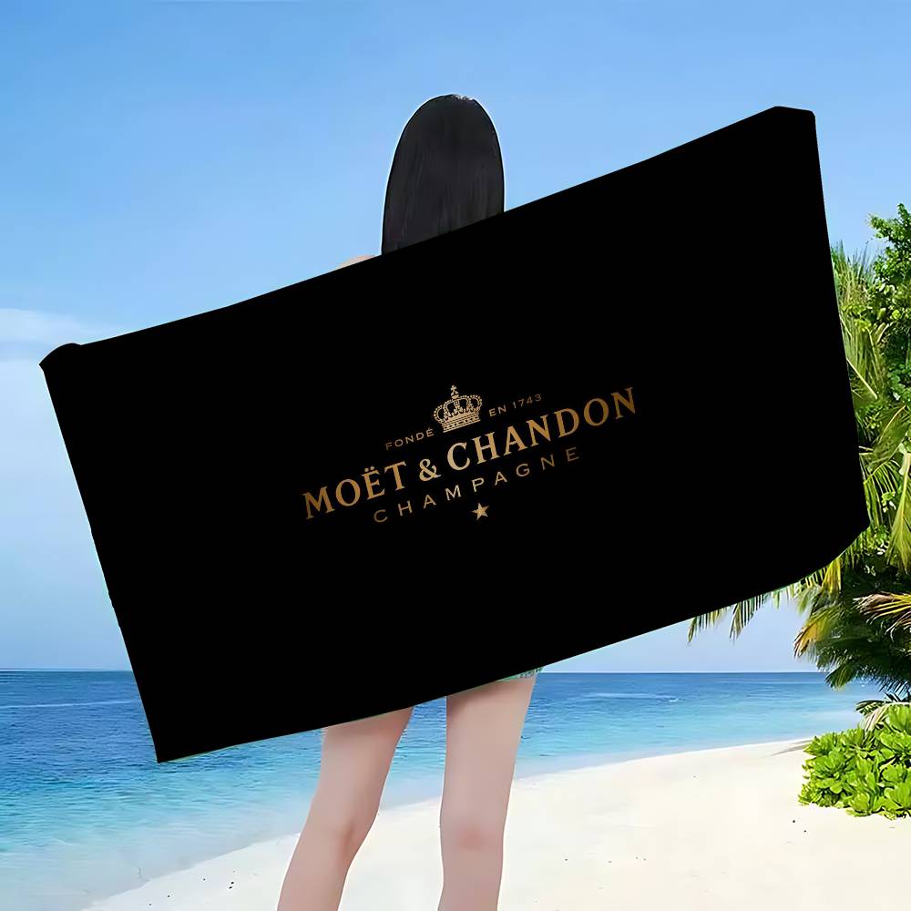 Brand M-Moet C-Chandon Pătură din Microfibră Prosoape de Plajă cu Uscare Rapidă Imprimare Supradimensionată Pătură Prosop Super Absorbantă pentru Piscină
