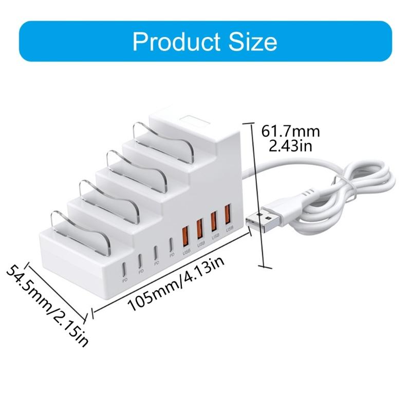 Multiple Device Charging Solution With Cable Management And Secure Base For Neat sectors