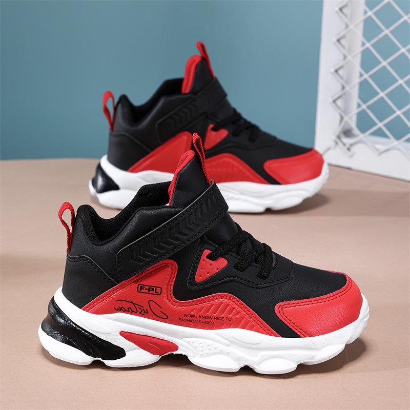 Durable Waterproof Leather Basketball Shoes for Boys - Fall Collection
