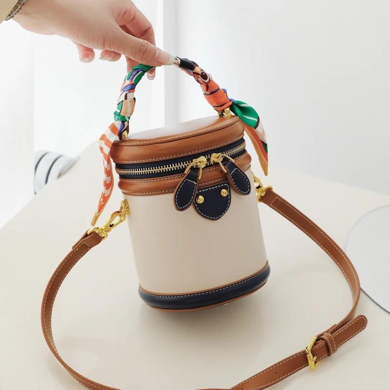 Borsa a secchiello da donna Nuova 2026 Moda a tracolla Nicchia Cilindrica Monospalla Portatile