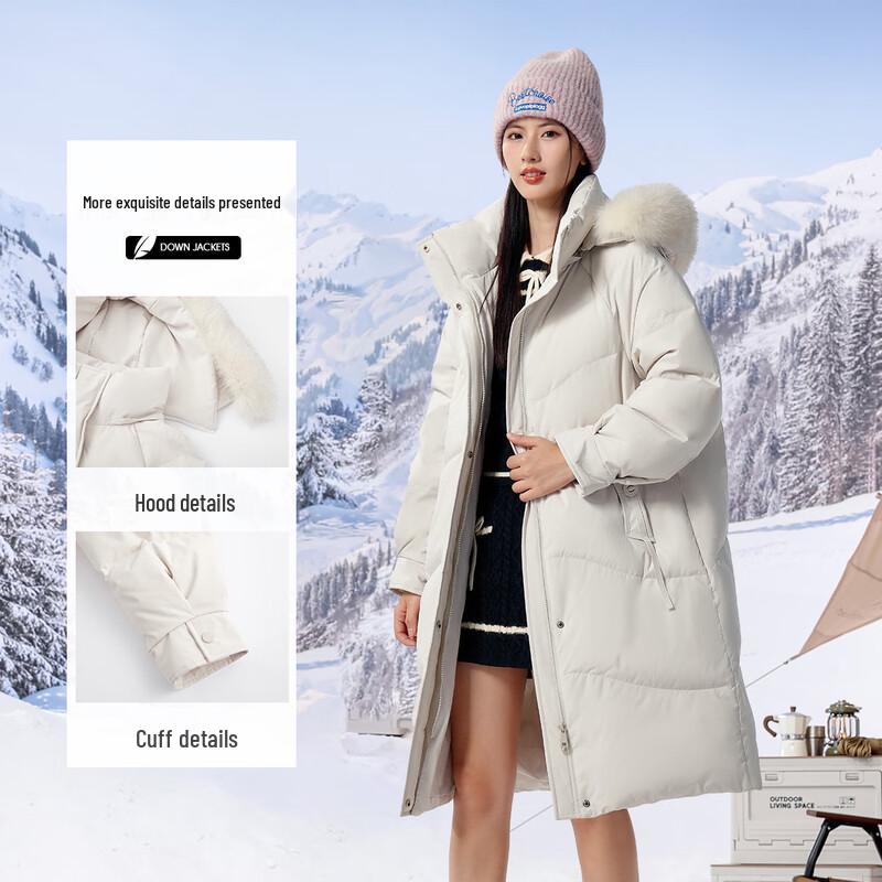 Snow Flying Women's 2025 Mid-length Detachable Fox Fur Hooded Down Jacket