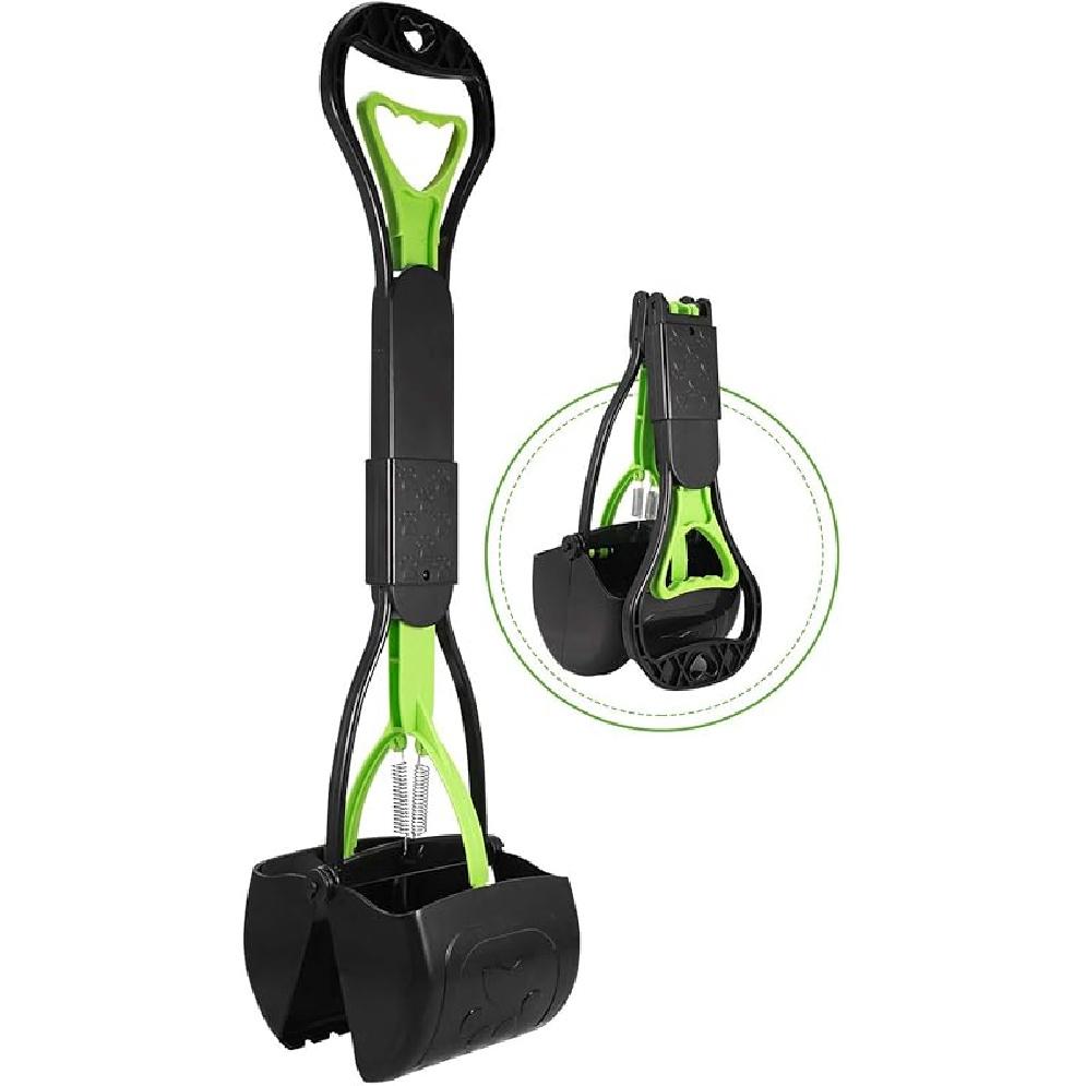 PPOGOO Non-Breakable Pet Pooper Scooper for Dogs and Cats with Long Handle High Strength Material and Durable Spring for Easy Grass and Gravel Pick
