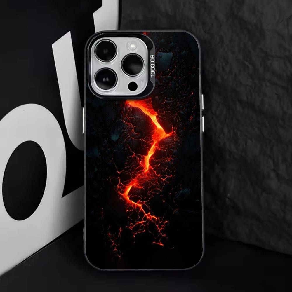 Volcano Phone Case For iPhone 17,16,15,14,13,12,11 Plus,Pro Max,XS,Colorful Silver Phone case Funda Cover