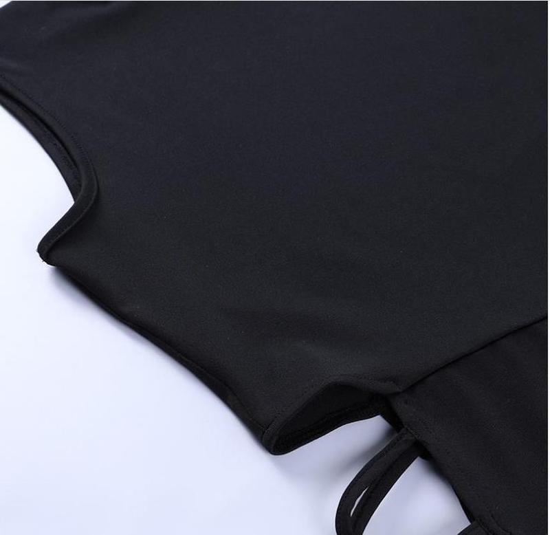 Sommer Frauen Sexy Kleid Nachtclub Ärmel Aushöhlen Bandage Kleider Frauen Party Schwarz Weiß Bodycon Langes Kleid Roben 19108