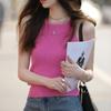 Summer New Sexy Spice Crew Neck Slim Slim All Knitted Simple Halter Vest Top Women's Wear