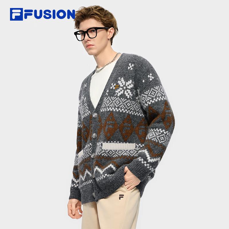 FILA FUSION Couple Woven V-Neck Cardigan