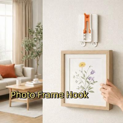 3 Stück Kunststoff Fotoaufhänger Haken Ohne Bohren Nahtloser Bilderrahmenaufhänger Abnehmbar Verstellbar Posteraufhänger Hotel