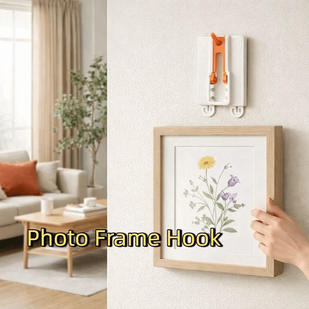 3 Pieces Plastic Photo Frame Hook No Drilling Strong Adhesive Picture Frame Hanger Adjustable Seamless Oil Painting Frame Hook