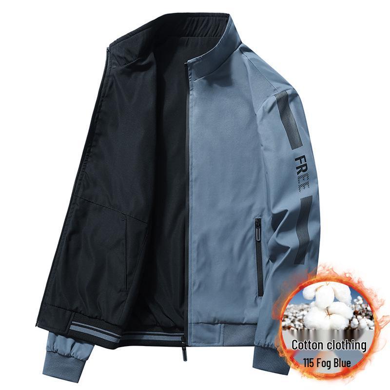 Men's Double-Sided Cotton Jacket: Casual Loose Fit, Spring/Autumn Pilot Baseball Style