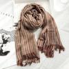 New 190*80cm Artistic Style Striped Cotton Linen Scarf Shawl Men's and Women's Same Style Mori Foulard En Mousseline Scarves