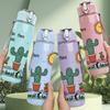 1PC Cactus Sun Desert Print 750ml Color Plastic Sports Water Bottle Leakproof Flip Straw Lid Suitable for Sports Office Home Use