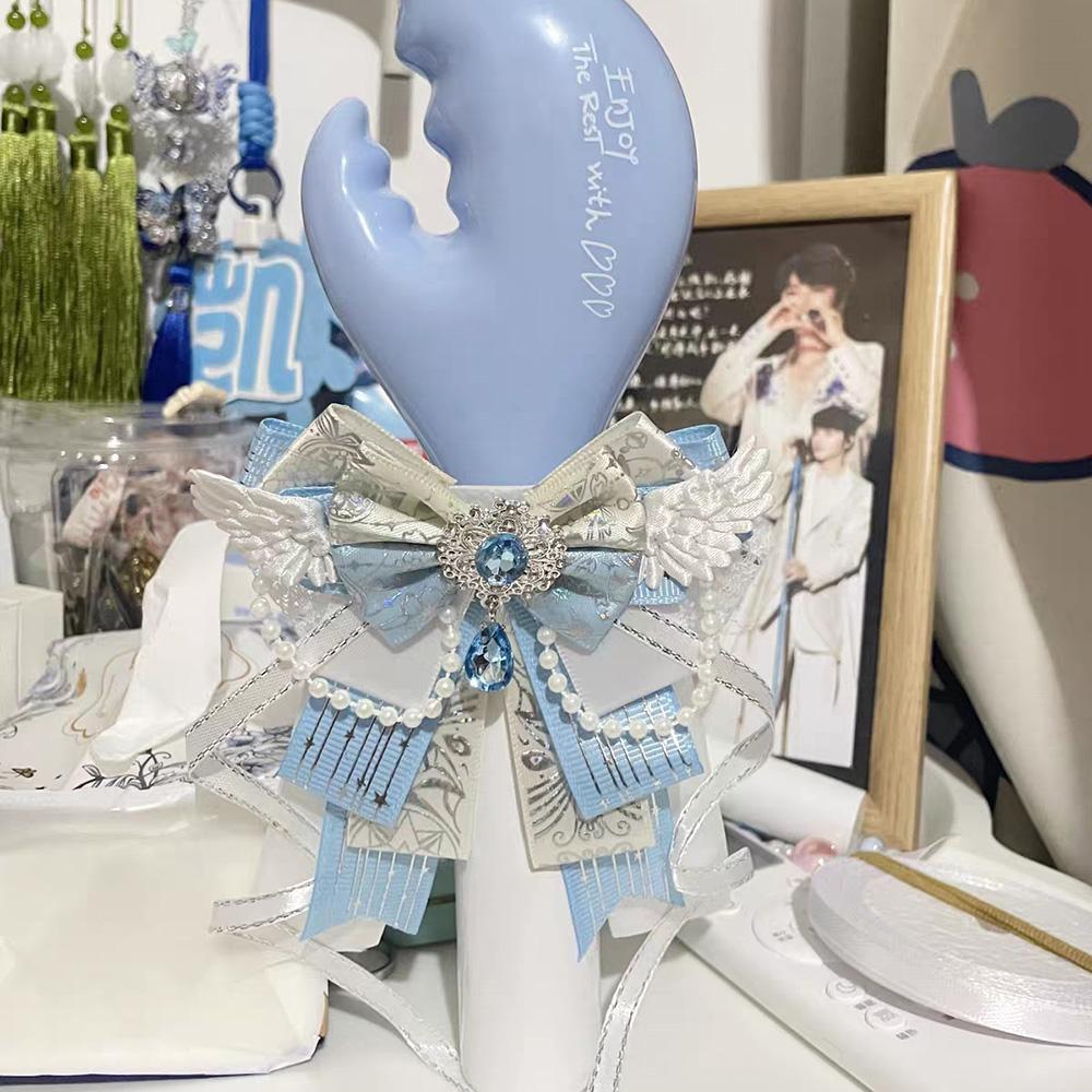 DIY Wing Lace Bow Decoration Handmade Ornament For Lightstick Ita Bag Ribbon Bow Pearl Lolita Backpack Decor Accessories