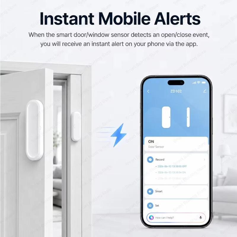 1 Set Door Open Closed Burglar Magnetic Detector For Zigbee Door Window Sensor Works With Alexa Home Automation Z2M Assistant