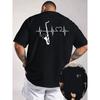 Saxophone Heartbeat Men's Graphic T-Shirt Casual Cotton Short Sleeve Tee