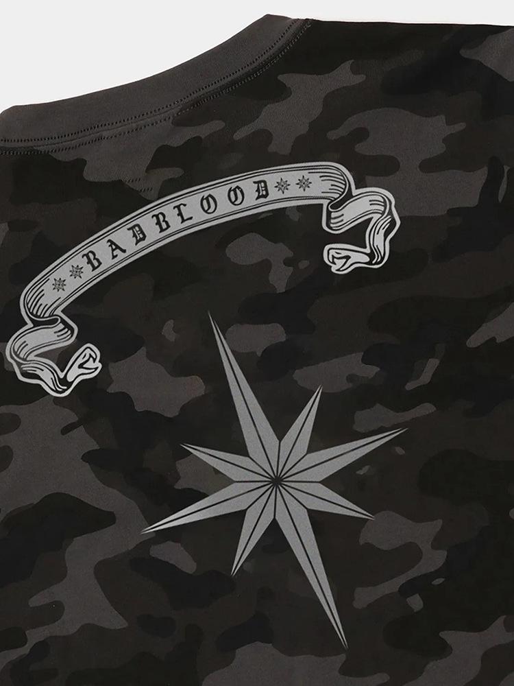 Korean Badblood Vintage Camouflage Short-Sleeve T-Shirt – Women's Niche Sports Casual Hot Girl Top