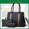 Block Color Trendy Mom And Child Bag Spacious Medium Size Pu Shoulder And Crossbody Bag Women For