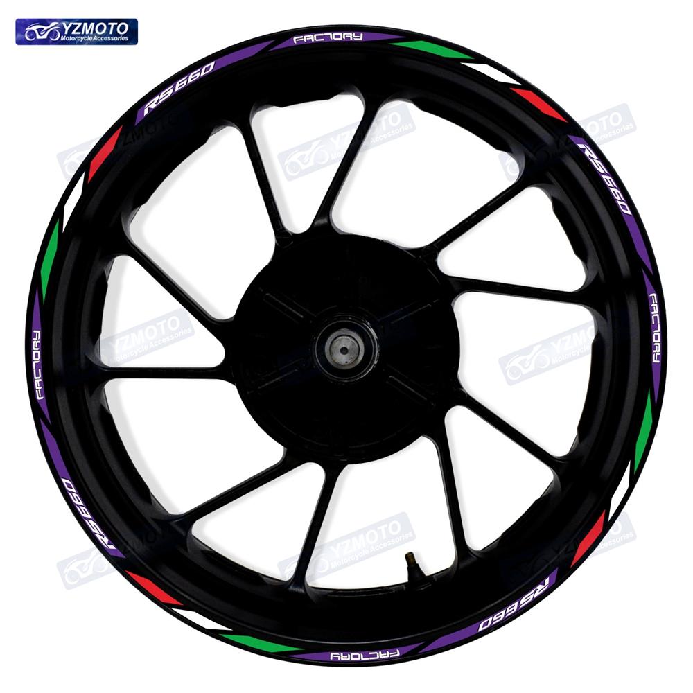 For RS660 RS 660 Motorcycle 17 Inch Racing Racing Wheel Stickers Car Reflective Rim Motorbike Bicycle Hub Tape Decal Sticker