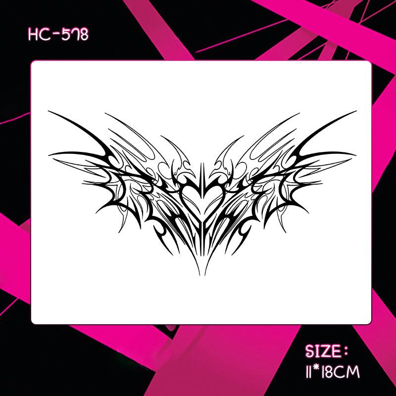 Herbal Semi-Permanent Waterproof Succubus Tattoo Sticker for Women - Long-Lasting, Scar-Covering, High-End Design for Chest, Waist, and Abdomen