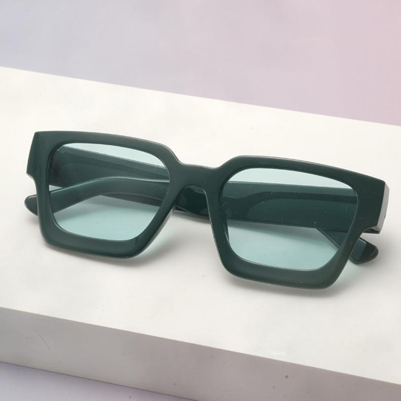 Minimalist Thick Frame Square Sunglasses With Uv400 For Fashionable Women And Men