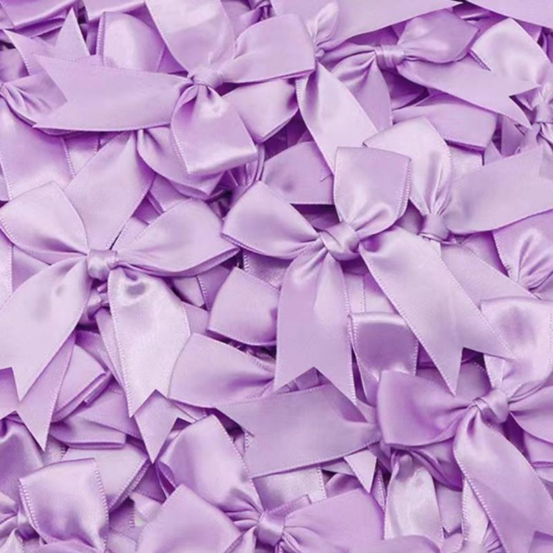 50pcs/bag Ribbon Bows Decoration Handwork DIY Party Decoration Swallowtail Bow Party Decor 85x85mm