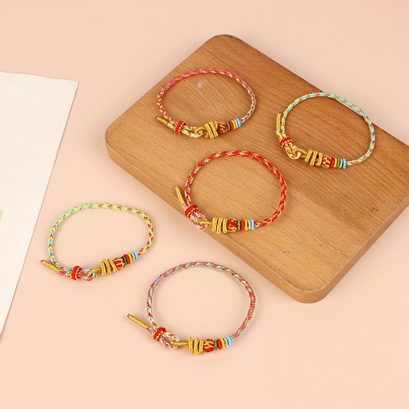 Vynikající ručně pletené vícebarevné provázkové náramky Jednoduchý romantický náramek s dračím uzlem Dárek