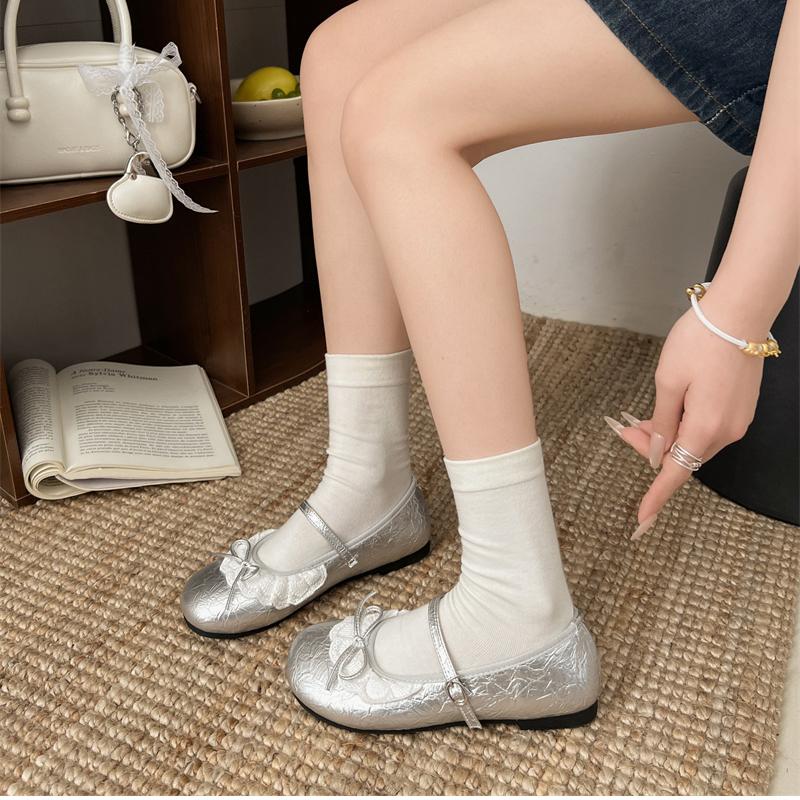 Autumn Butterfly-knot Women Ballet Flats Shoes Ladies Casual Soft Sole Eelgant Dress Flats Mary Jane Shoes