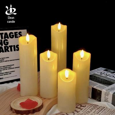 LED Electronic Candle with Wavy Swaying Flame – Paraffin Atmosphere Lamp for Weddings, Proposals, and Dining Decor