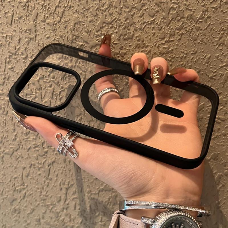 Luxury Magnetic Shockproof Phone Case For iPhone 16 15 14 13 12 11 Pro Max Mini Plus For Magsafe Wireless Charge Cases Cover
