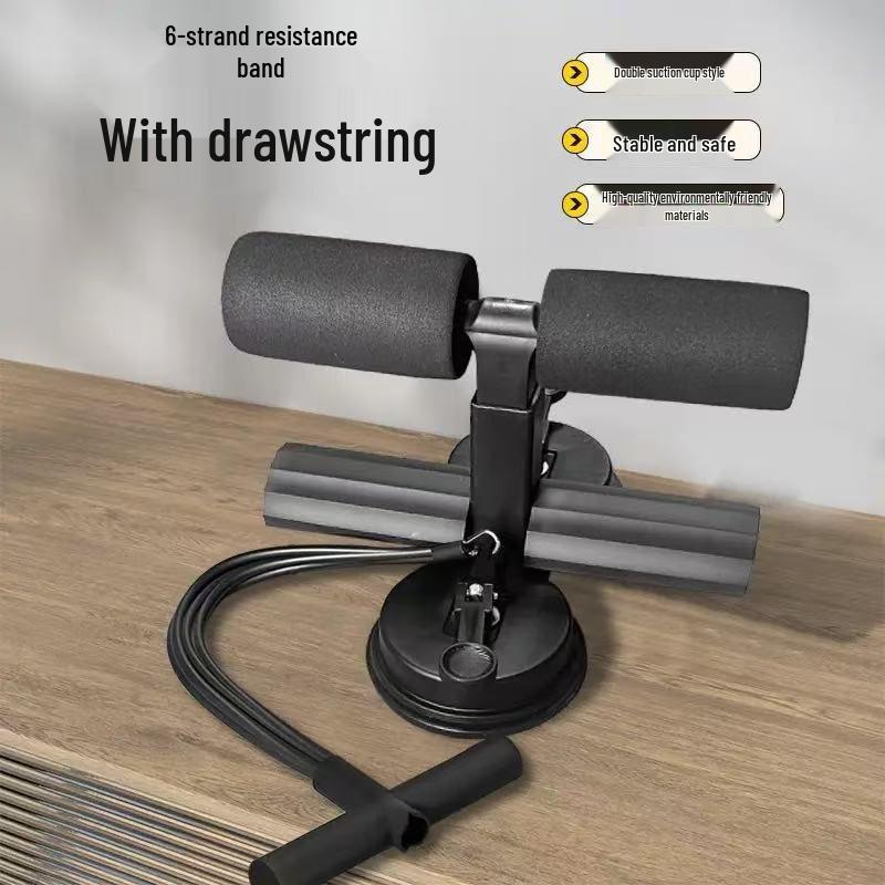 

Двухприсосочный ролик для пресса с тросиком для вытягивания - тренажер для мышц пресса и помощь при выполнении упражнений на пресс. чёрный