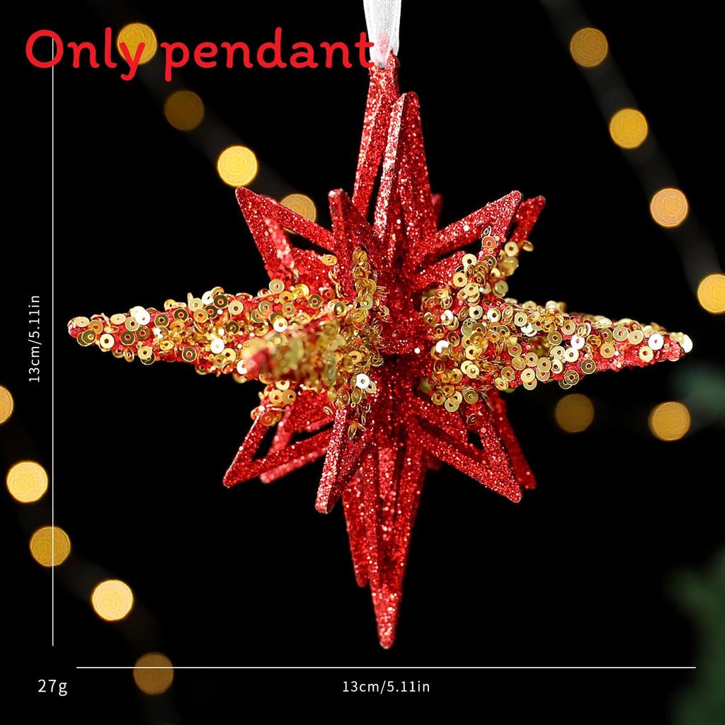 Creative Christmas Tree Snowflake Star Shaped Pendant Holiday Decoration Props For Festive Scene Setting