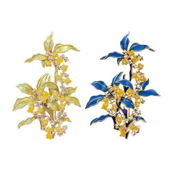 Damenbrosche Osmanthus-Form Retro-Stil Anstecknadel Anzüge Mäntel Pullover Dekorative Anstecknadel Pendler Dating Accessoire
